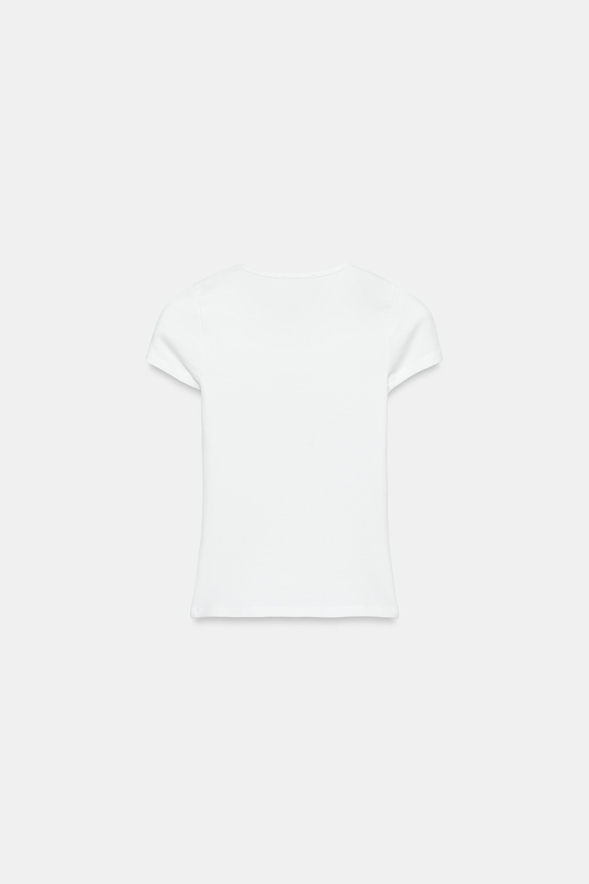 T-SHIRT CÔTELÉ MANCHES COURTES